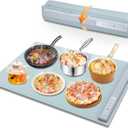 Food Warming Mat Electric Warming Tray, Fast Full Surface Heating with 3 Temperature Level, Rollable Silicone Heating Pad Food Warmer for Parties, Gatherings, Buffet, Countertop, Daily Use
