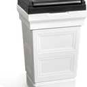 Step2 Atherton Large Garbage Container, Indoor/Outdoor Trash Can with Lid, Weather Resistant, Made of Durable Plastic, Weather-Resistant, Classic White