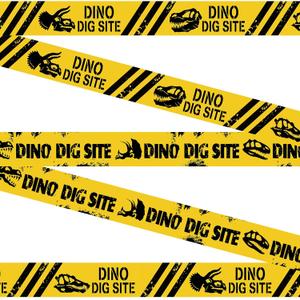 Nuanchu 2 Rolls 3'' x 98 Feet Dino Dig Site Caution Tape Decorations Dinosaur Theme Party Supplies Favors for Kids Classroom Room Birthday Party Decoration(No Stickiness)