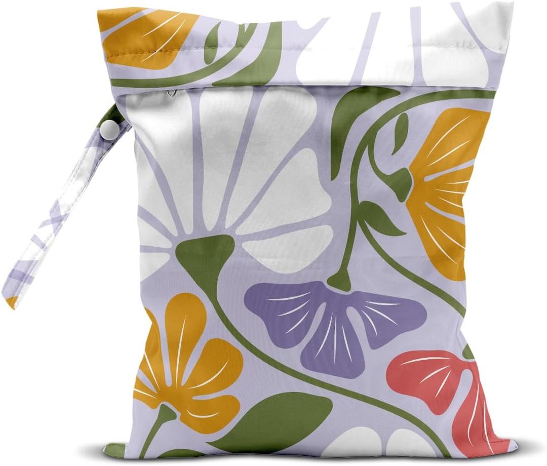 Wet Dry Wet Bag for Swimsuit Towel Baby Travel Cloth Diapers Beach Gym Toiletries Makeup Storage Bag Summer Vacation Essential Holiday Summer Vibes Boho Flower