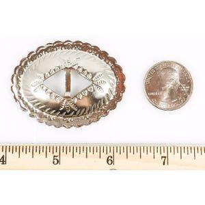 Conchos 2" x 1 1/2" Oval Classic Western Design Silver 12 Pieces #50771