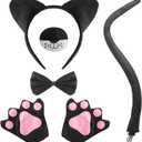 Animal Ears Headband Lace Hairband with Bowknot Halloween Costume for Girls Women