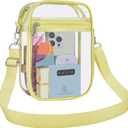 Clear Stadium Bag 12126 Policy Compliant Transparent Crossbody Purse, Waterproof PVC Clear Bag for Concerts Events (Small, Yolk Yellow)