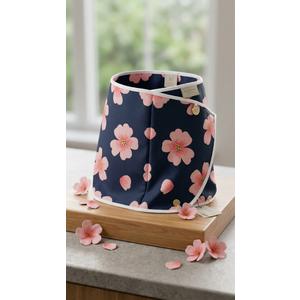 BLUE, WHITE, AND PINK FLOWER BAG WITH POCKETS