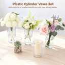 36PCS Cylinder Vases Set, Plastic Vases for Centerpieces, 4''/6''/8'' Clear Candle Vases, Bulk Versatile Hurricane Candle Holder for Wedding Centerpieces, Party Table Home Decorations (36)