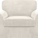 Chair Sofa Cover for Living Room, Protector for Pets, Machine Washable (Ivory)