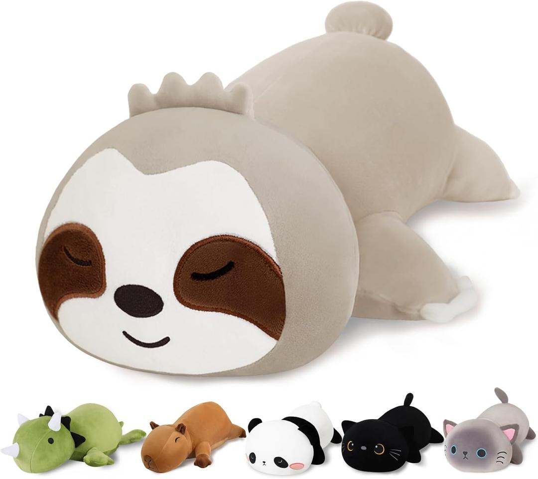 Weighted Sloth Stuffed Animals, Cute Weighted Sloth Plush, Soft Stuffed Weighted Plushie Pillow Gifts for Girls Boys(9.8" 0.8Lbs) (Small)