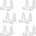 Artliving Plate Display Stands Easel Holder - 3-Inch Plastic Stand for Small Decorative Plates, Pictures and Photos - Clear (6-Pack)