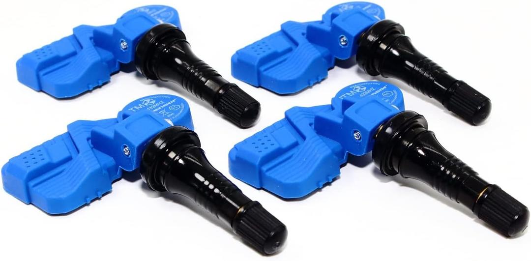 Set of 4 ITM TPMS 433mhz Tire Pressure Sensors for Mercedes Replaces 0009050030 0009057200 0009054100 w/Black Rubber Valve Stems