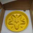 LE TAUCI Slow Feeder Dog Bowls Ceramic, 1.5 Cups Dog Food Bowl, Puppy Slow Feeder Dish for Fast Eaters, Star Yellow