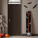 Halloween Porch Decor Outdoor Halloween Decorations Wooden Skull Porch Sign Door Decorations Indoor Outside Welcome Sign for Front Door 46.8 Inch