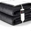 Heated Blanket Electric Throw, Soft Flannel Heating Blanket with 8 Hours Auto Off 10 Fast Heating Levels Machine Washable Sherpa Heated Blanket with Overheating Protection, Size: Throw (50" x 60")