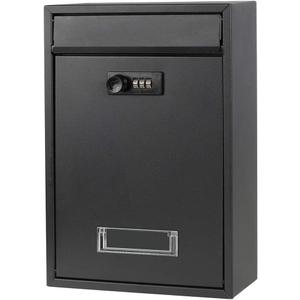 Wall Mounted Mailboxes with Rust-Proof Cover, Decaller Outdoor Combination Locking Mail Box, 12 3/5" x 8 1/2" x 3 2/5", Black (Small)