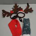 Sadnyy 2 Set Pet Christmas Costumes Dog Knitted Scarf Reindeer Antlers Headband Elk Pet Headdress Neck Puppy Winter Warm Christmas Holiday Decoration Scarf Cat Accessories for Medium Dogs(Red,Green)