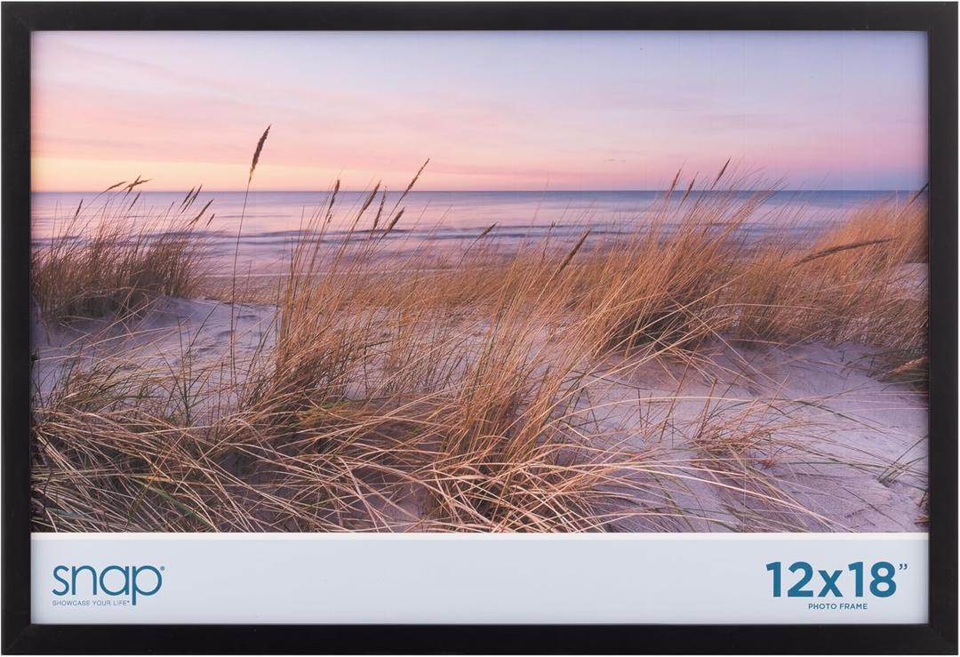 Gallery Solutions - Size 12"x18" - Picture Frame - Black Design for Wall Mounting - Horizontal Wall Mount - Poster Frame - Lightweight Wall Frame