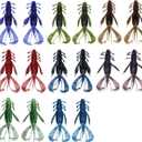 Soft Plastic Fishing Lures,Worm for Bass,Soft Bait,16 Pieces in 8 Colors