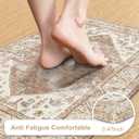 KIMODE Anti Fatigue Kitchen Mats for Floor, Farmhouse Kitchen Rugs Sets of 2, Cushioned Kitchen Floor Mats, Comfort Standing Mats for Sink Laundry Office Desk Khaki 20"x71"+20"x32"