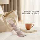 3 x Mini Travel Jewelry Bag  Foldable Jewelry Organizer, Tangle-Free Design with At-a-Glance Compartments for Necklaces, Earrings & Rings | Compact Everyday Carry | 3 Pack (Black, Orange, Lavender)