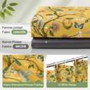 Floral Bird Shower Curtain, Yellow Shower Curtain 72x72, Hummingbird Jungle Victorian Spring Botanical Shower Curtain for Bathroom, Chic French Country Style