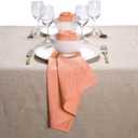 Native Fab 100% Cotton Cloth Napkins 18x18 inches, Houndstooth Dinner Napkins, Set of 12, Soft Breathable Absorbent, Machine Washable Cloth Napkins, Orange