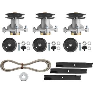 604214 Deck Rebuild Kit for Hustler Raptor 52" Ultimate Include Spindles Pulleys Blades Idlers Lawn Mower Deck Parts Rebuild Kit Assembly 603995 783753 795526 603988 791988