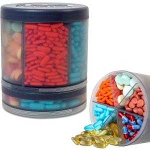 Monster Extra-Large Pill Organizer (5 Tall x 4.25 Wide) 10 Adjustable Compartments, Easy Dispense Medication & Supplement Dispenser, Monster Fit 10