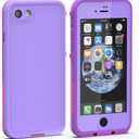 Diverbox for iPhone SE 2020 Waterproof Case iPhone 8 Waterproof Case,Waterproof Shockproof IP68 Full-Body Sturdy Case Built-in Screen Protector for Full Sealed Cover 4.7 in (Purple)