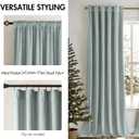 MIULEE Velvet Curtains 96 inches - Luxury Curtains for Bedroom Living Room Room Darkening Thermal Insulated Super Soft Window Drapes Rod Pocket & Back Tab, Misty Blue, W52 x L96 inches, 2 Panels