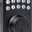 Amazon Basics Electronic Keypad Deadbolt Door Lock with Auto Lock, Touch-Control Keyless Entry, Customizable User Codes, Easy Installation, Contemporary, Matte Black, 1-Pack