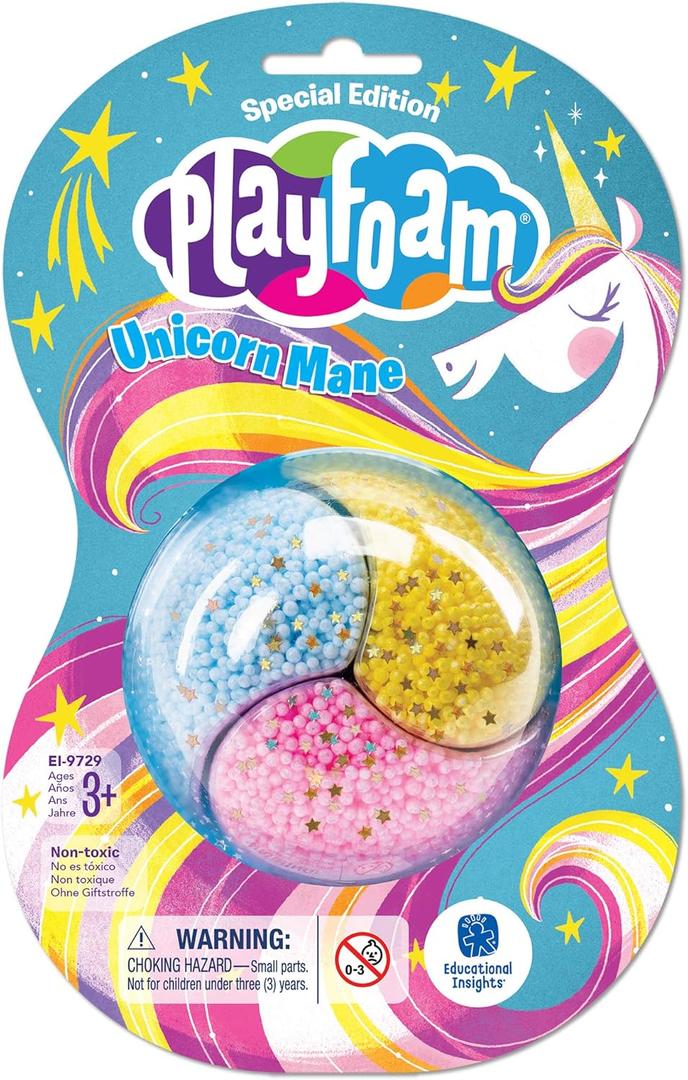Educational Insights Playfoam Limited Edition Unicorn Mane Jumbo Pod Party Pack, Set of 12, Fidget, Sensory Toy for Boys & Girls, Ages 3+ (Multicolor)
