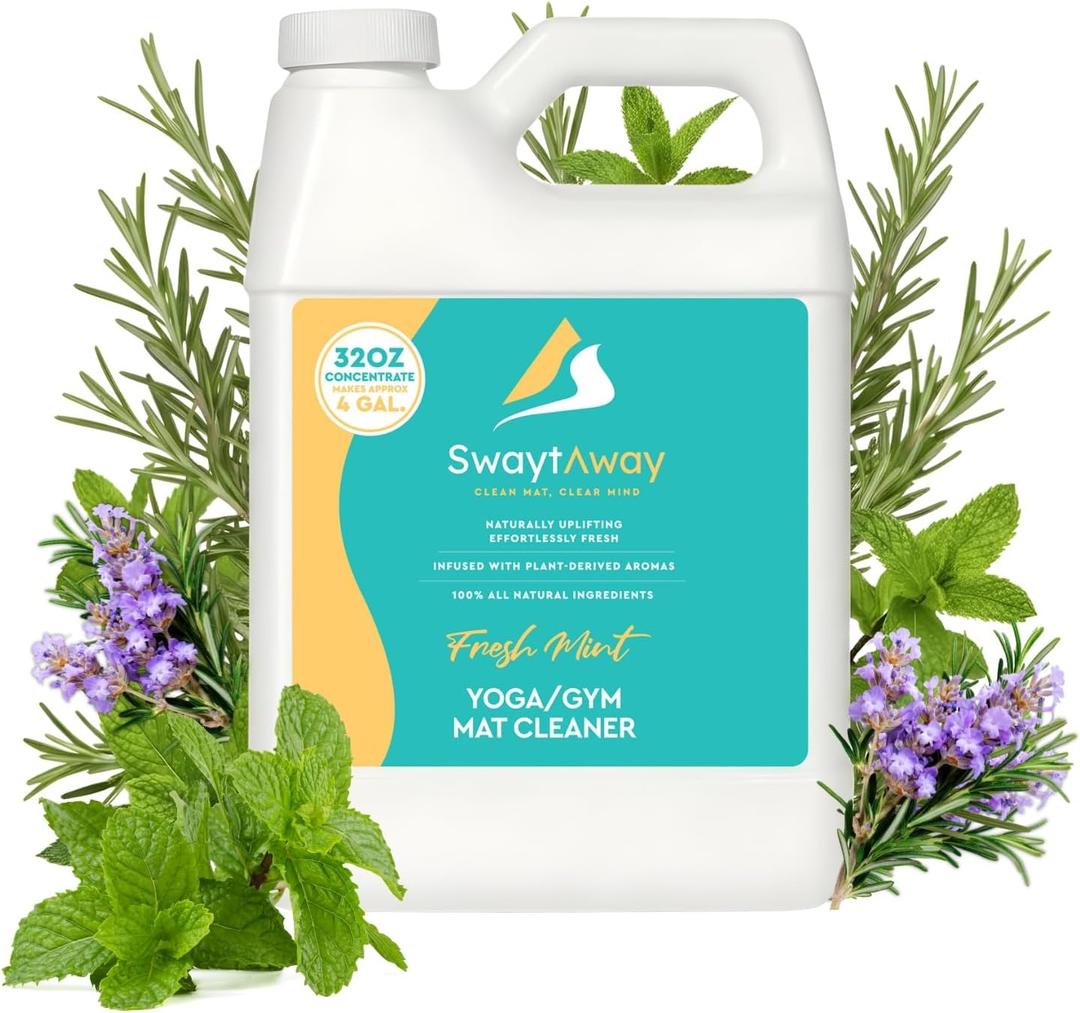 SwaytAway Fitness Mat Cleaner Concentrate Fresh Mint, 32oz Makes 4 Gallons