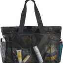 Mesh Beach Duffle Bag, XL Large Size with Top Zipper and Extra Pockets for Beach Pool Cruise Family Swimming Equipment