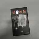 MERVF Almond Press on Nails Medium Red French Tip Fake Nails Glue ons Flower Design Art Acrylic Stiletto False Nail Supplies DIY for Women Glossy 24pcs