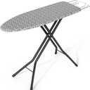 KINGBOARD Compact Ironing Board with Iron Rest, Foldable Ironing Board with Height Adjustable, Heavy Duty Iron Table Stand with Extra Thick Cover & Metal Legs, 43x13 Gray