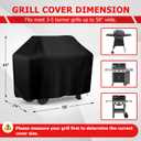 I COVER Grill Cover, 58 inch BBQ Grill Cover for Outdoor Grill, Anti-UV & Fade Resistant Gas Grill Cover, Waterproof Barbecue Grill Covers for Weber, Char-Broil, Nexgrill and More, Black
