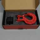 3/8" Winch Hook & Winch Cable Hook Stopper Sets, Heavy Duty Grade 70 Forged Steel Recovery Hook with Safety Latch, Included Allen Wrench,Max 37,478 Lbs, Red