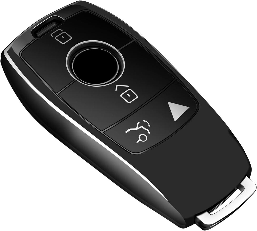 Tukellen for Mercedes Benz Key fob Cover,Special Soft TPU Key Case Protector Compatible with 2017-2021 E-Class 2018-2021 S-Class 2019-2021 A-Class C-Class G-Class-Black