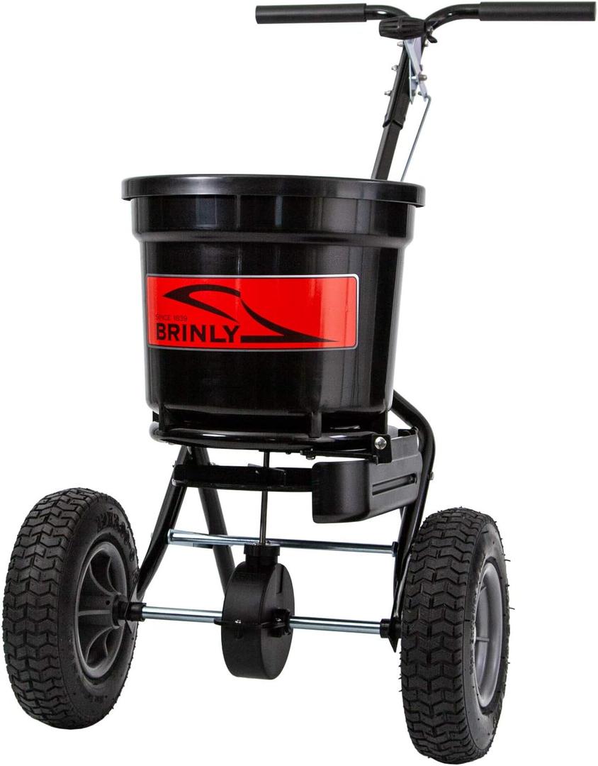 Brinly P20-500BHDF Push Spreader with Side Deflector Kit, 50 lb. Capacity, Black