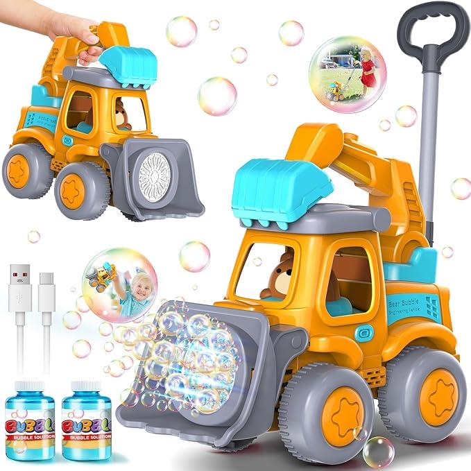 Nicmore Automatic Bubble Machine Toys for Toddlers: Portable Construction Truck Bubble Maker Blower Toys for 3 4 5 6 Year Old Boy Girl Kids Outdoor Toys for Easter Party Birthday