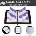Trading Card Binder 4 Pocket with Zipper & Hand Strap, Holds Up to 400 Cards, PU Leather TCG Binder for Collectors, Red