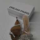 DREAM PAIRS Women's Double Bowknots Crystal Sandals Clear Slingback Heels Square Toe Shoes for Party Wedding (6, White)