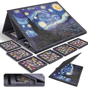 Pllieay 1000 Pieces Jigsaw Puzzle Board with 6 Drawers and Cover, 30"x22" Felt Jigsaw Puzzle Table for Adults, Portable Puzzle Organizer & Storage System, Puzzle Accessories Birthday Gift