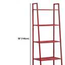 Ladder Metal Bookshelf Modern Bookcase with Rectangular Shelves Storage Rack Kitchen Storage Rack Multi-layer Bookshelf Floor-to-ceiling Trapezoidal Balcony Flower Stand Red(24"L x 14"W x 58"H, Red)