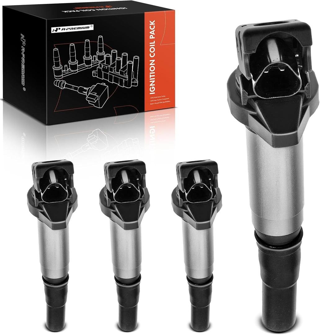 A-Premium Ignition Coil Pack Compatible with Mini Cooper 2007-2007 L4 1.6L Naturally, Cooper 2008-2013 L4 1.6L Turbo, Cooper Countryman 2011-2016 L4 1.6L Turbo, Cooper Paceman L4 1.6L Turbo, Set of 4