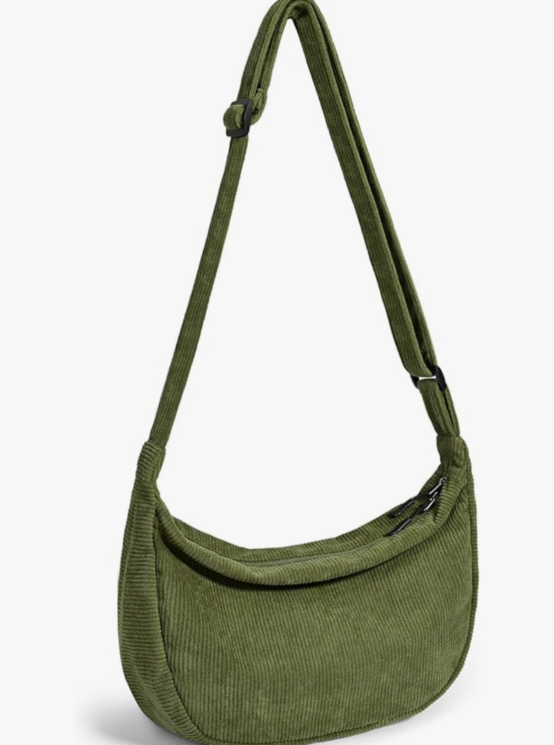 Crossbody Sling Bag for Women Men Trendy, Crescent Bag with Adjustable Strap, 2 Zippers Lightweight