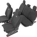Rough Country Neoprene Front & Rear Seat Covers for Ford F-150, Lightning, F-250 & F-350 (2015-2026) Crew Cab w/Front Bucket Seats & Rear 60/40 Split