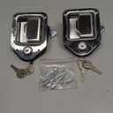 Newace Truck Tool Box Latch Replacement- 304 Stainless Truck Toolbox Lock kit 4-3/8x 3-1/4 with Washer, Trailer, UTV, Camper 2 PackOne Version Requires a Key,The Other Doesnt