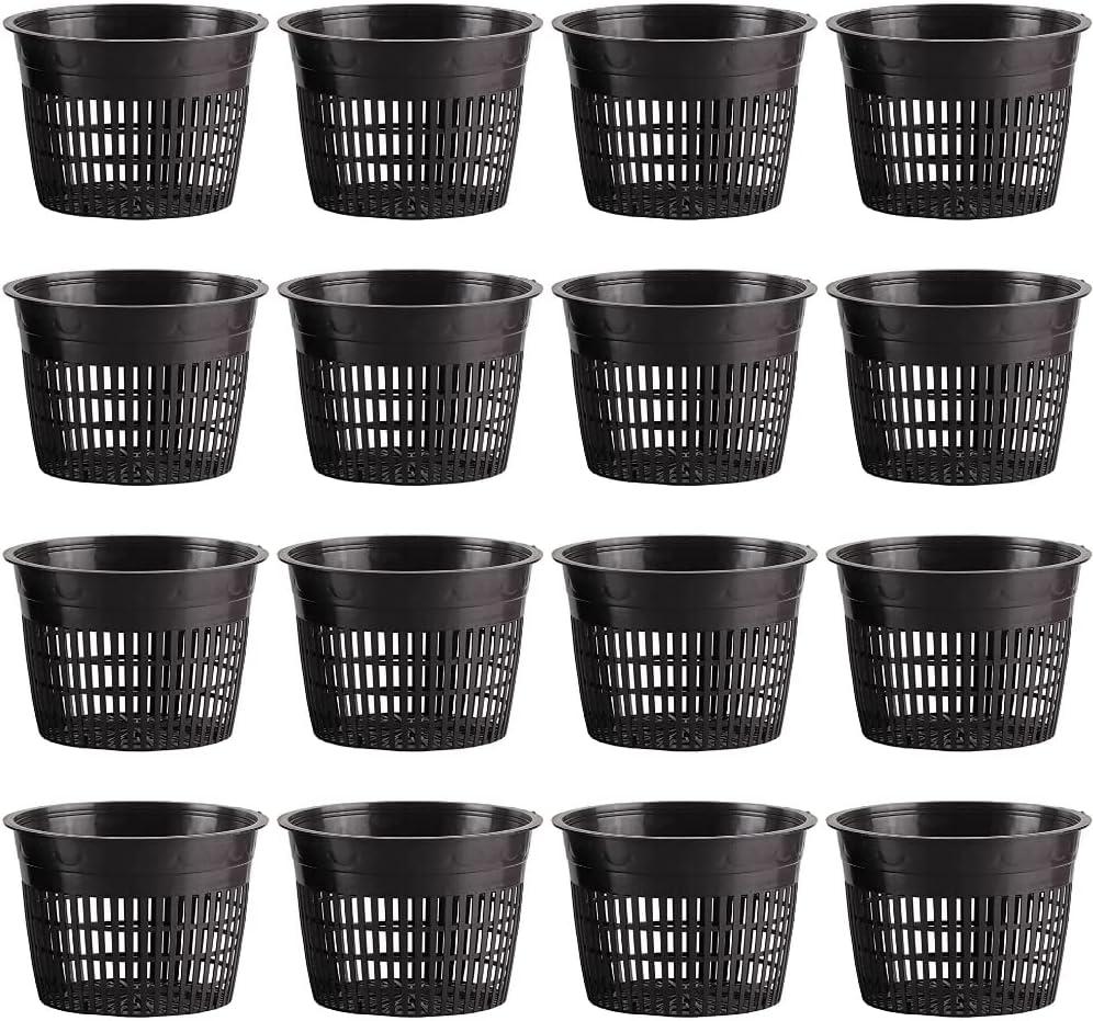 Mesh Net Cup 6 Inch 16-Pack Heavy Duty Nursery Pot Garden Pots for Plants Hydroponics Supplies Net Pots