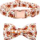 Dog Collar - Thanksgiving Turkey Bowtie Gift, Soft Bow Adjustable Metal Buckle for Small Dogs (Small (Pack of 1))