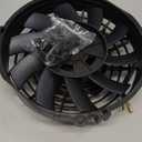 7 Inch Slim Fan Push Pull Electric Radiator Cooling Fan Universal High Performance 12V 80W Motor with Fan Mounting Kit (Black)